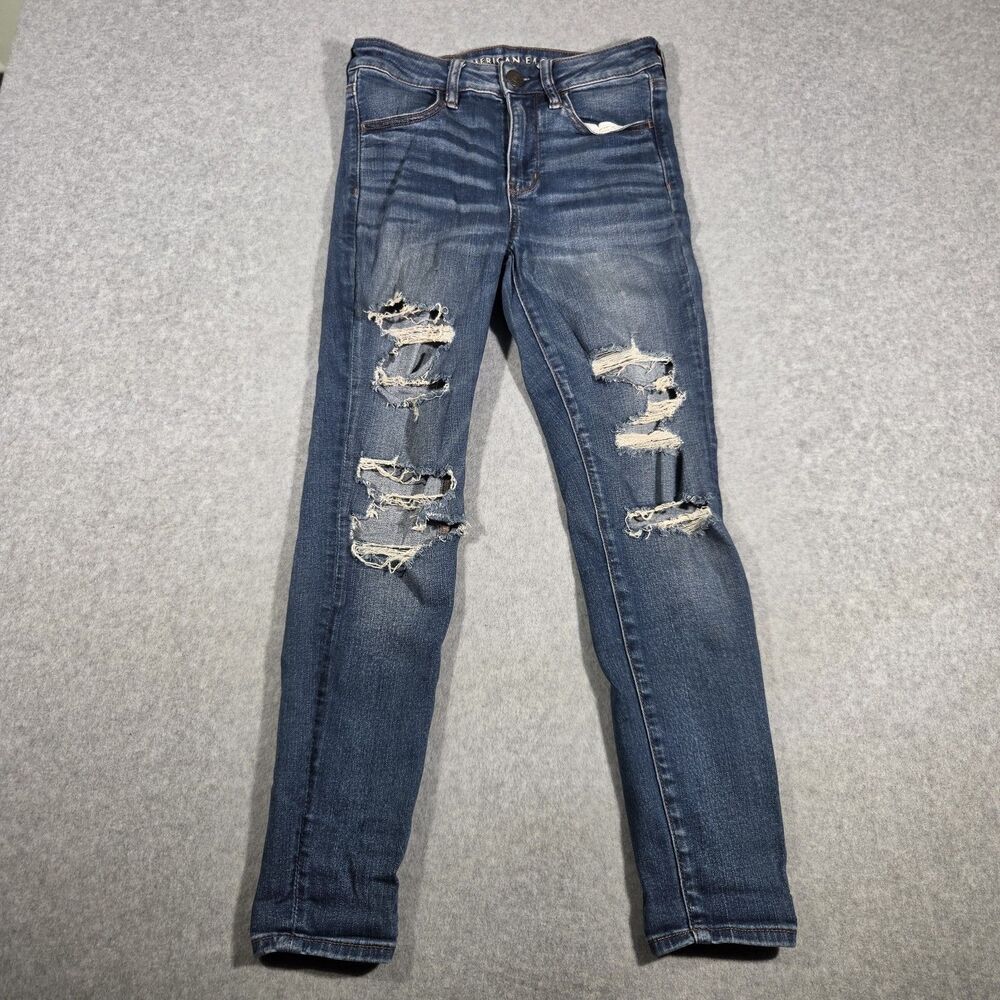 American Eagle Ne(x)t Level Stretch Distressed Ripped Skinny Jeans Size 6 Short